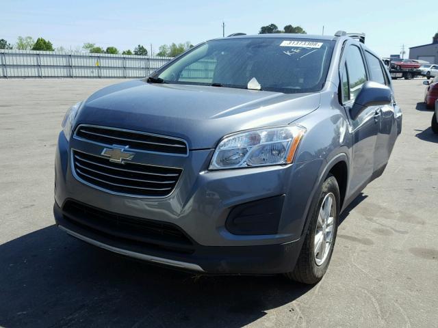 KL7CJLSB2FB138515 - 2015 CHEVROLET TRAX 1LT CHARCOAL photo 2