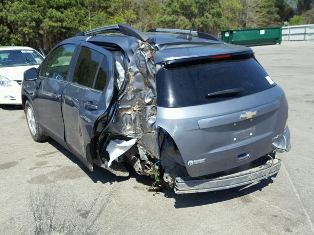 KL7CJLSB2FB138515 - 2015 CHEVROLET TRAX 1LT CHARCOAL photo 3