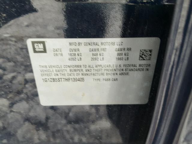 1G1ZB5ST7HF139405 - 2017 CHEVROLET MALIBU LS BLUE photo 10