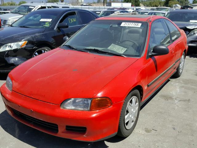 1HGEJ1251PL029485 - 1993 HONDA CIVIC EX RED photo 2