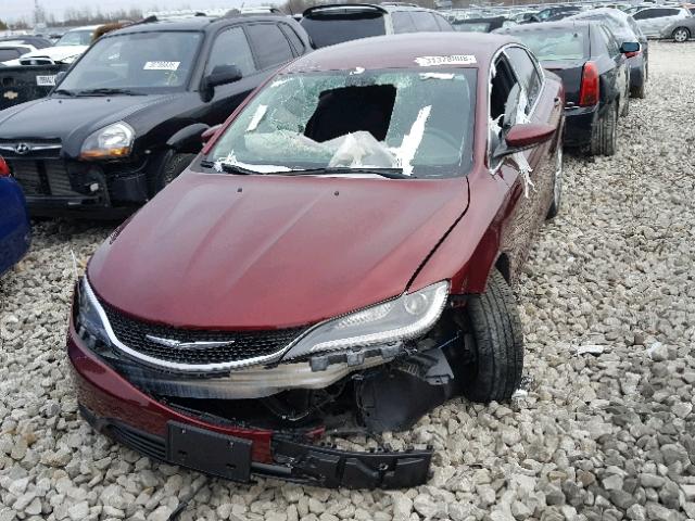 1C3CCCFB2FN644579 - 2015 CHRYSLER 200 LX RED photo 2