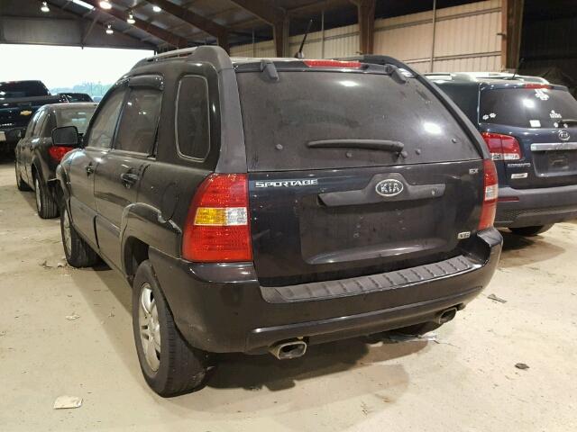 KNDJF723467155248 - 2006 KIA SPORTAGE BLACK photo 3