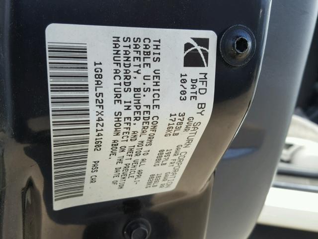 1G8AL52FX4Z141602 - 2004 SATURN ION LEVEL SILVER photo 10