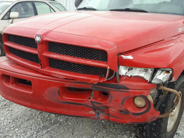 1B7HF13Z1YJ150903 - 2000 DODGE RAM 1500 RED photo 9