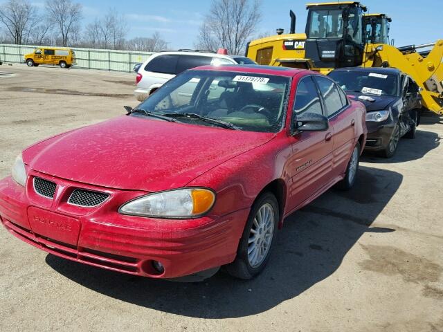 1G2NF52TXYM838957 - 2000 PONTIAC GRAND AM S RED photo 2