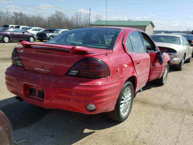 1G2NF52TXYM838957 - 2000 PONTIAC GRAND AM S RED photo 4