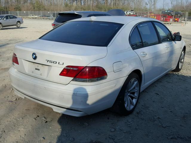 WBAHN83517DT76751 - 2007 BMW 750 WHITE photo 4