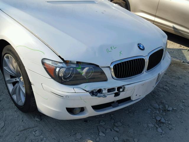 WBAHN83517DT76751 - 2007 BMW 750 WHITE photo 9