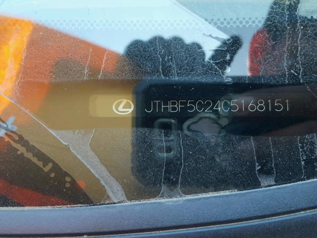 JTHBF5C24C5168151 - 2012 LEXUS IS 250 BLACK photo 10