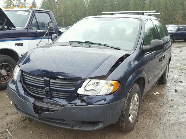 1D4GP25E67B209593 - 2007 DODGE CARAVAN SE BLUE photo 2