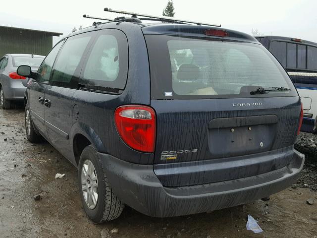 1D4GP25E67B209593 - 2007 DODGE CARAVAN SE BLUE photo 3