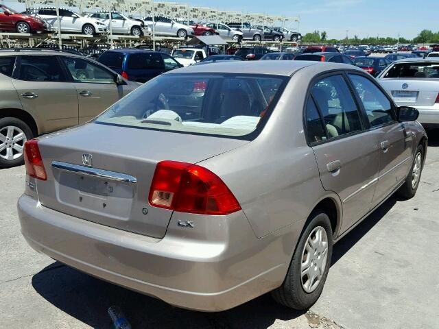 2HGES16532H591174 - 2002 HONDA CIVIC LX BEIGE photo 4