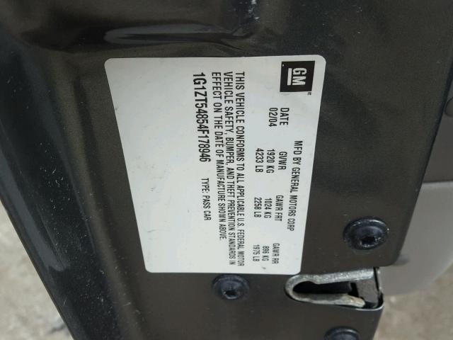 1G1ZT54854F178946 - 2004 CHEVROLET MALIBU LS 灰色 照片 10