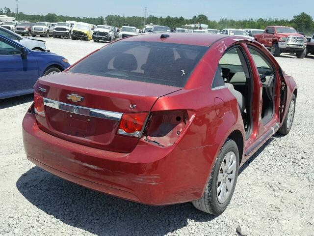 1G1PF5S95B7303462 - 2011 CHEVROLET CRUZE LT RED photo 4