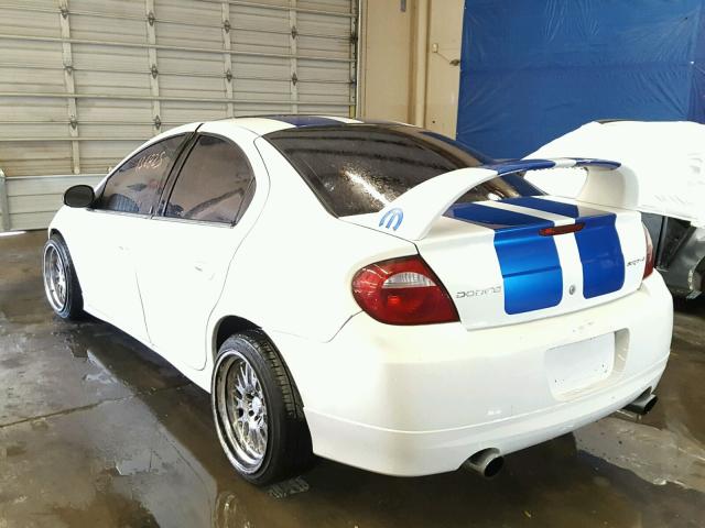 1B3ES66S35D252189 - 2005 DODGE NEON SRT-4 WHITE photo 3