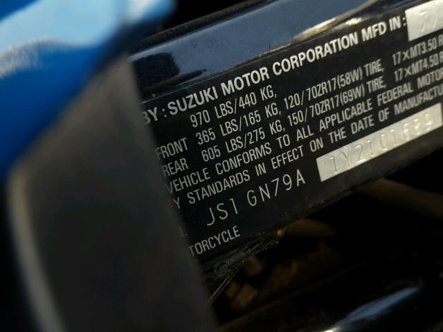 JS1GN79A1Y2101689 - 2000 SUZUKI GSX600 F BLUE photo 10