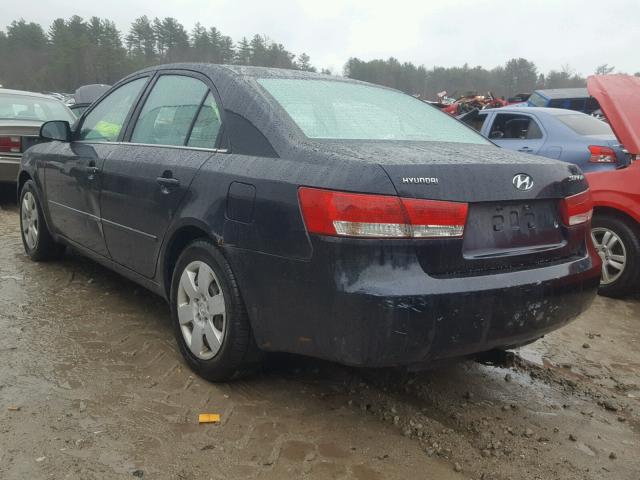 5NPET46C07H238370 - 2007 HYUNDAI SONATA GLS BLUE photo 3