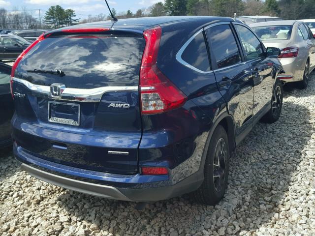 5J6RM4H49GL090343 - 2016 HONDA CR-V SE BLUE photo 4