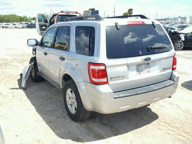 1FMCU49399KB41149 - 2009 FORD ESCAPE HYB SILVER photo 3