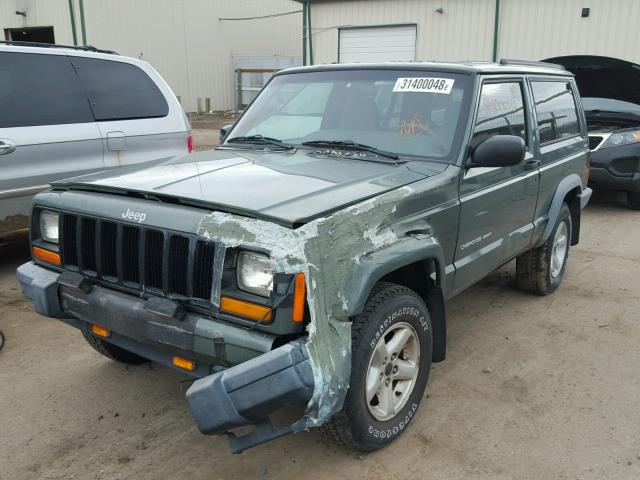 1J4FF47S1YL152011 - 2000 JEEP CHEROKEE S GREEN photo 2