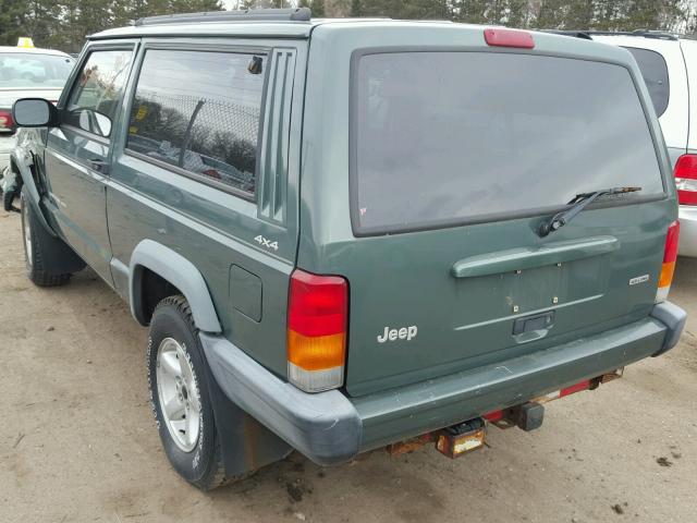 1J4FF47S1YL152011 - 2000 JEEP CHEROKEE S GREEN photo 3