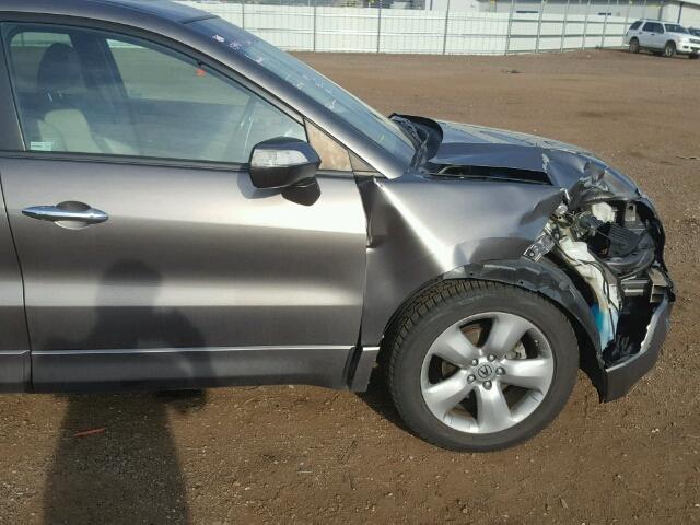 5J8TB18528A011361 - 2008 ACURA RDX TECHNO GRAY photo 9