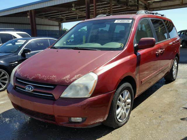 KNDMB233366028944 - 2006 KIA SEDONA EX RED photo 2