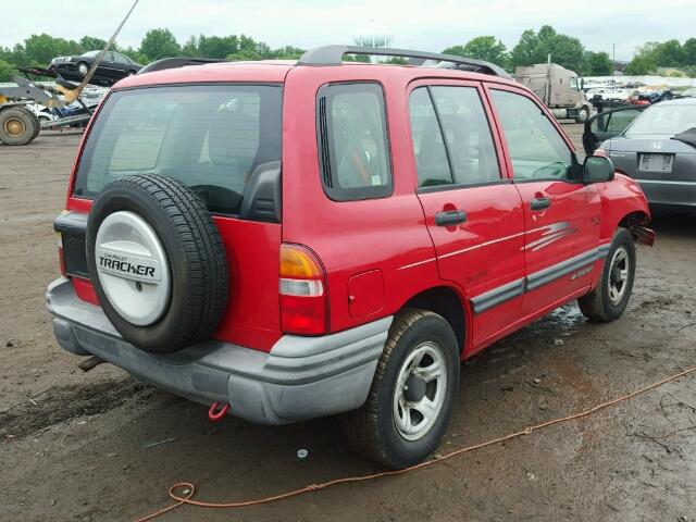 2CNBE13C236916255 - 2003 CHEVROLET TRACKER RED photo 4