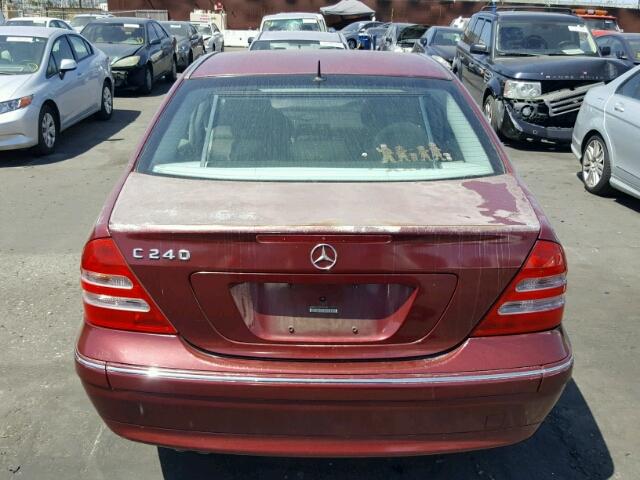 WDBRF61J02F137499 - 2002 MERCEDES-BENZ C 240 BURGUNDY photo 9