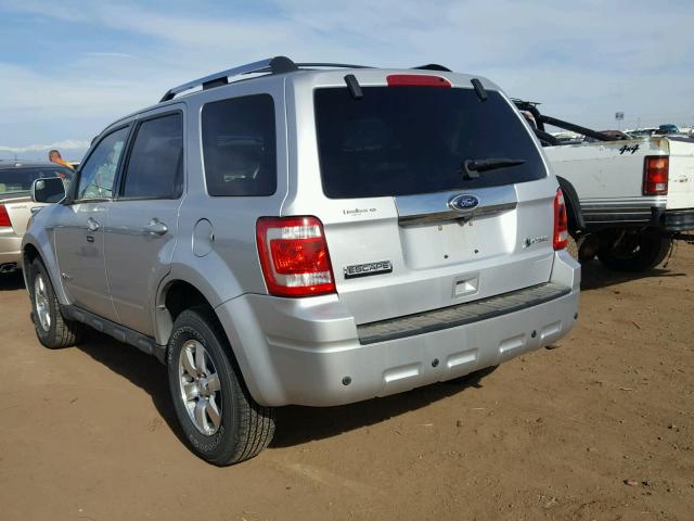 1FMCU4K36AKC24455 - 2010 FORD ESCAPE HYB SILVER photo 3