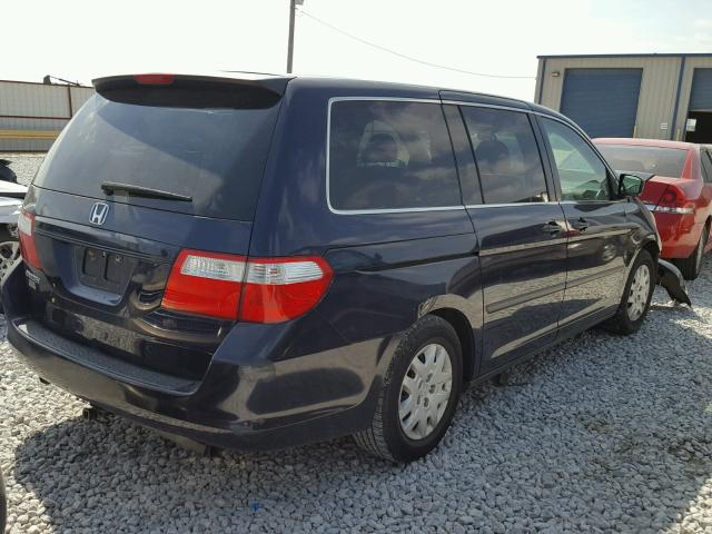 5FNRL38216B049434 - 2006 HONDA ODYSSEY LX BLUE photo 4