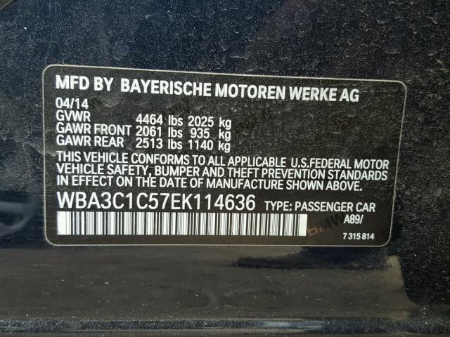 WBA3C1C57EK114636 - 2014 BMW 328 I SULE BLUE photo 10