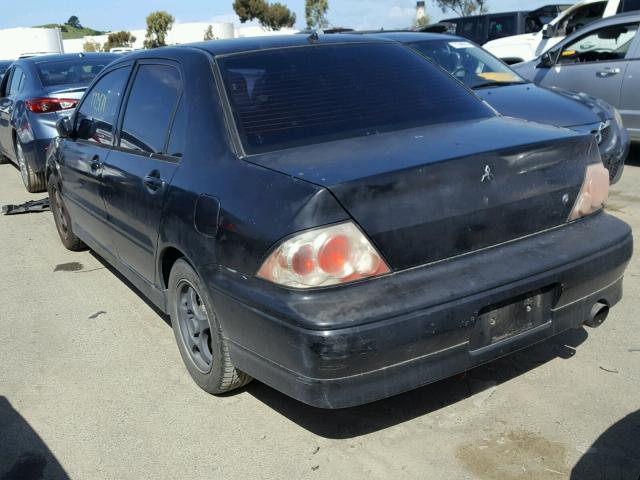 JA3AJ86E42U069304 - 2002 MITSUBISHI LANCER OZ BLACK photo 3