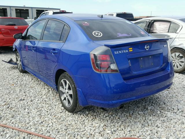 3N1AB6AP0CL762977 - 2012 NISSAN SENTRA 2.0 BLUE photo 3