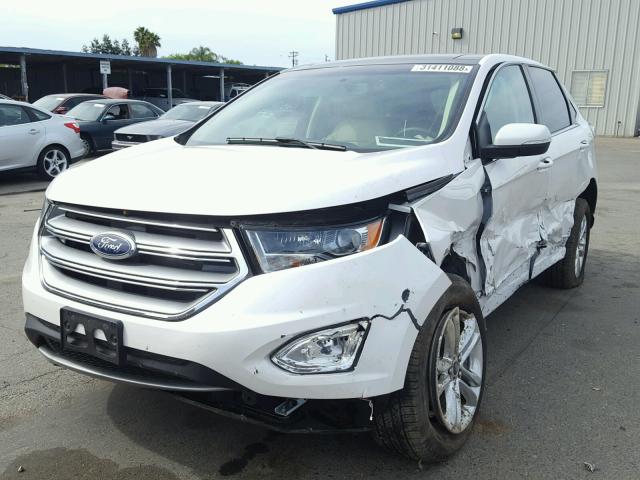 2FMPK3J87HBB52457 - 2017 FORD EDGE SEL WHITE photo 2