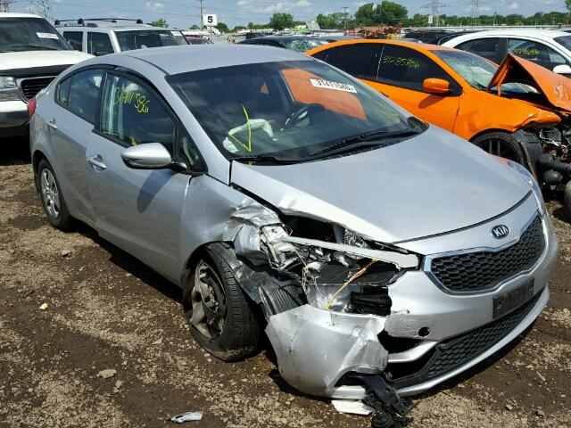 KNAFK4A62E5141741 - 2014 KIA FORTE LX SILVER photo 1