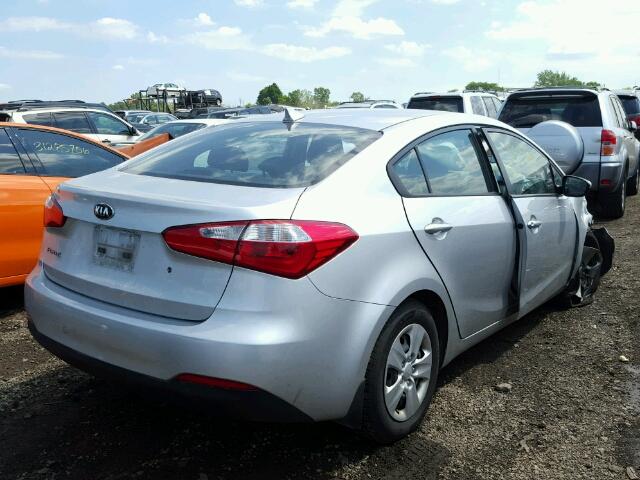 KNAFK4A62E5141741 - 2014 KIA FORTE LX SILVER photo 4