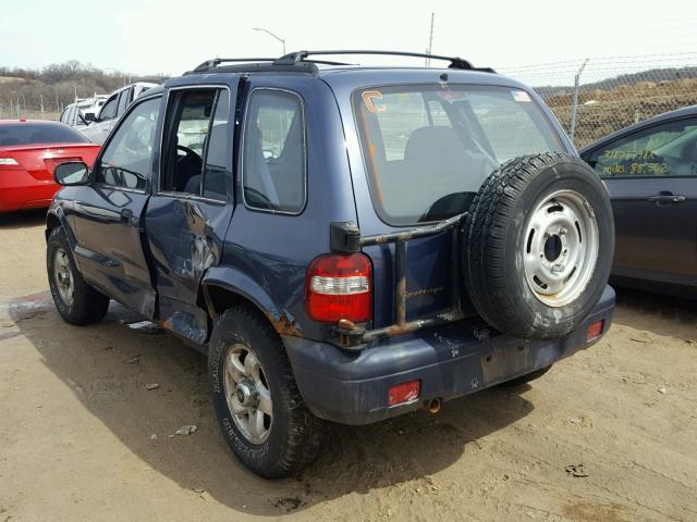 KNDJA723015033618 - 2001 KIA SPORTAGE BLUE photo 3