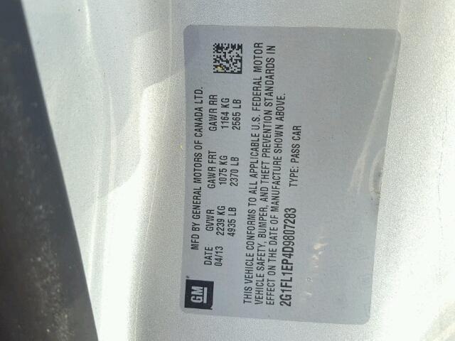 2G1FL1EP4D9807283 - 2013 CHEVROLET CAMARO ZL1 银色 照片 10