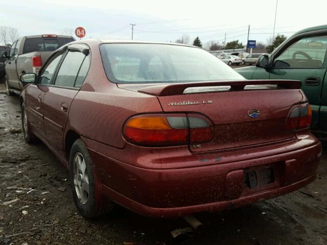 1G1NE52J02M727900 - 2002 CHEVROLET MALIBU LS მუქწითელი ფოტო 3