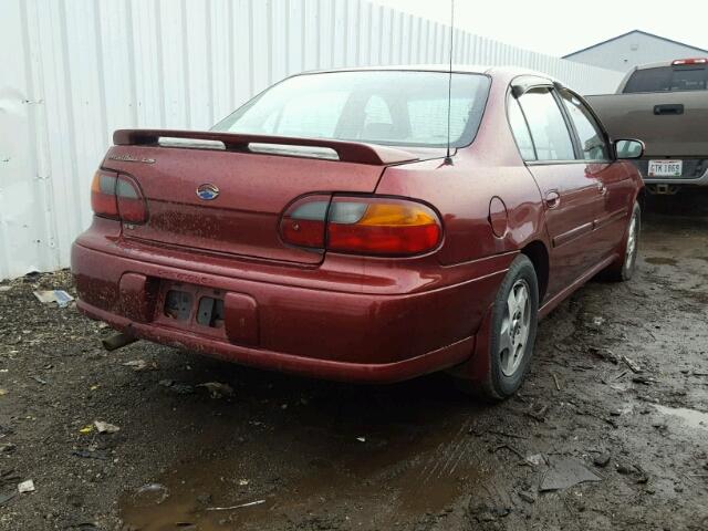 1G1NE52J02M727900 - 2002 CHEVROLET MALIBU LS მუქწითელი ფოტო 4