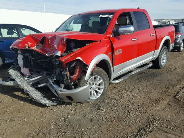 1C6RR7NT0ES387144 - 2014 RAM 1500 LARAM RED photo 2