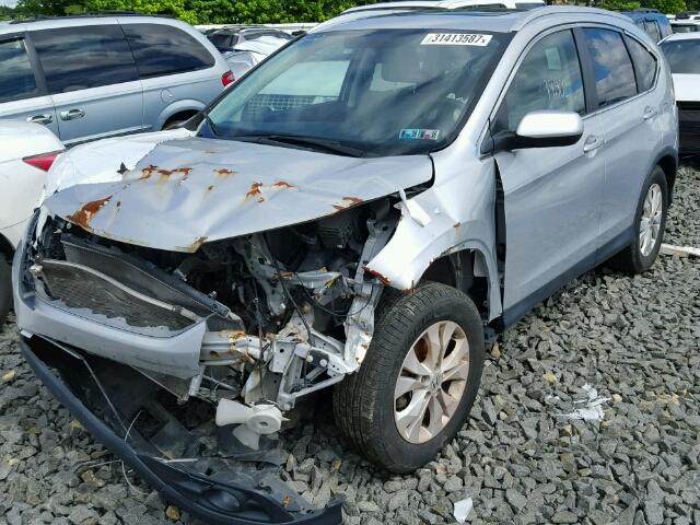 2HKRM4H76EH605445 - 2014 HONDA CR-V EX-L SILVER photo 2