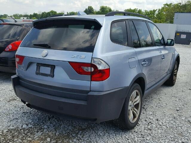 WBXPA93424WC30971 - 2004 BMW X3 3.0I BLUE photo 4