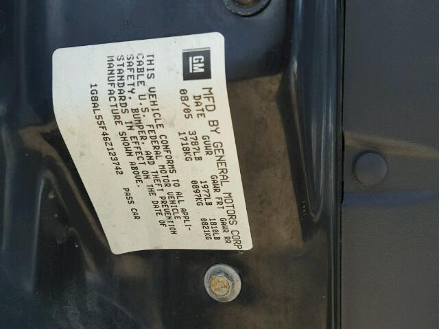 1G8AL55F46Z123742 - 2006 SATURN ION LEVEL MAROON photo 10