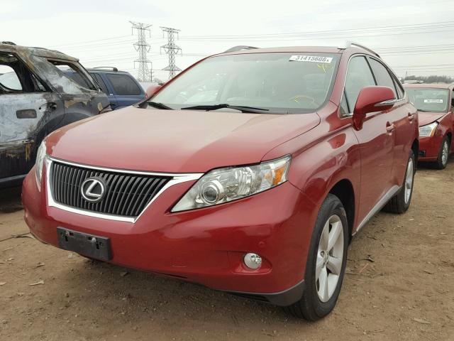 JTJBK1BA0C2019748 - 2012 LEXUS RX 350 RED photo 2