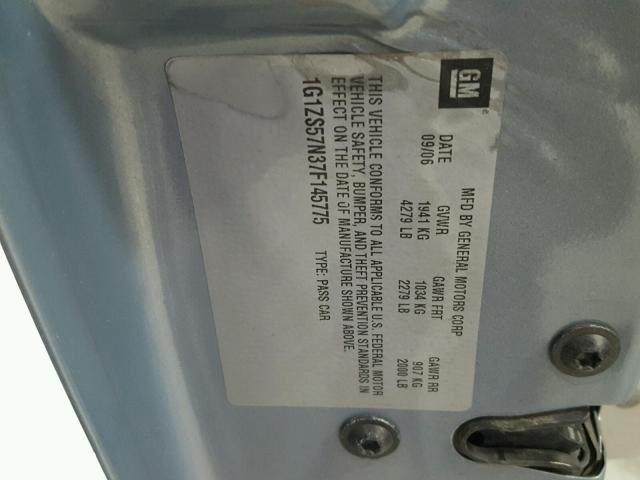 1G1ZS57N37F145775 - 2007 CHEVROLET MALIBU LS 蓝色 照片 10