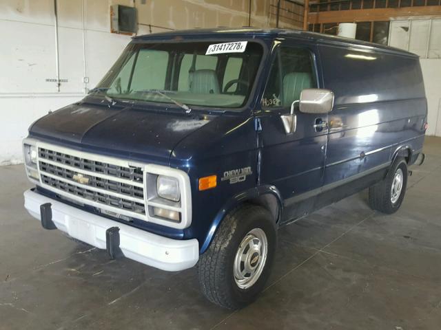 1GCGG35K3TF104473 - 1996 CHEVROLET VAN G3500 BLUE photo 2