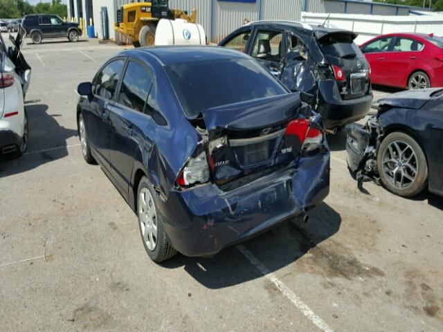 19XFA1F56AE058994 - 2010 HONDA CIVIC LX BLUE photo 3