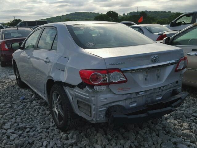 2T1BU4EE8DC091474 - 2013 TOYOTA COROLLA BA SILVER photo 3